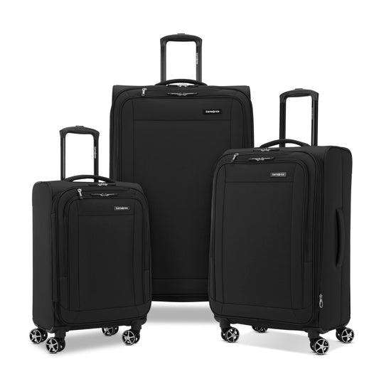 Samsonite Saire LTE Softside Expandable Luggage with Spinners | Black | 3PC (CO/MED/LG)