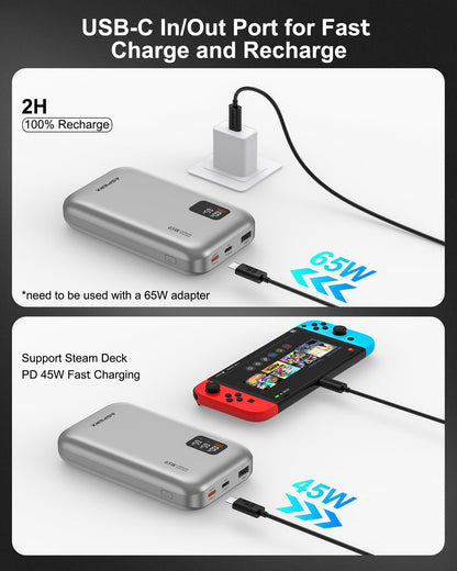 20,000mAh USB-C Power Bank for Laptops & Phones