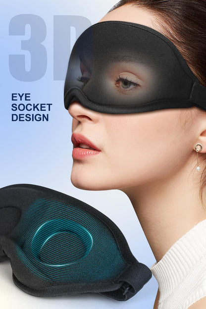 3D Contoured Sleep Mask - Light Blocking Eye Cover