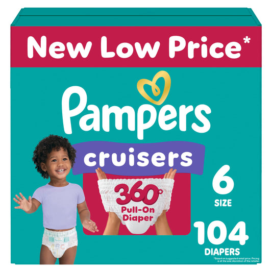 104 Count Pampers Cruisers 360 Diapers Size 6