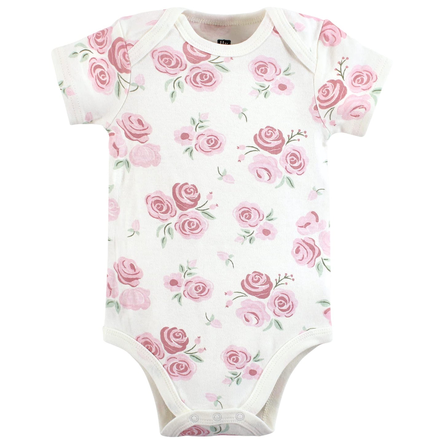 Hudson Baby Unisex Baby Cotton Bodysuits, Mom Dad Floral, 9-12 Months