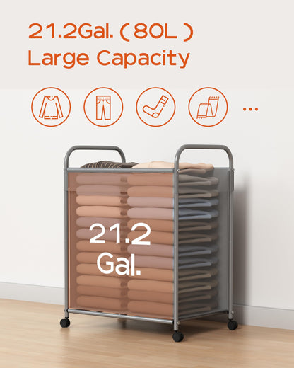80L Rolling Laundry Basket with Wheels