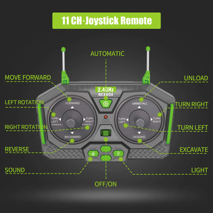 NEXBOX Remote Control Excavator Toy for Kids