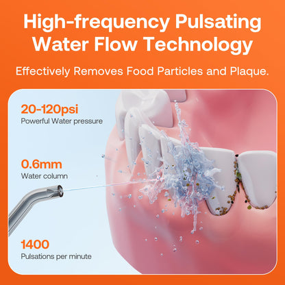 Bitvae C5 Water Dental Flosser for Teeth, Cordless Water Teeth Cleaner Picks, 3 Modes 5 Intensities, IPX7 Waterproof Water Flosser, 5 Tips Rechargeable Water Dental Picks for Cleaning - Black