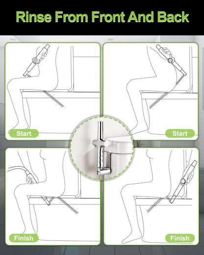 Handheld Bidet Sprayer with Dual Nozzle System