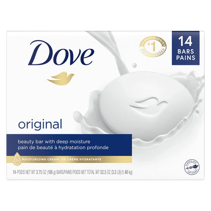 Dove Beauty Bar Moisturizing Skin Cleanser 14 Bars