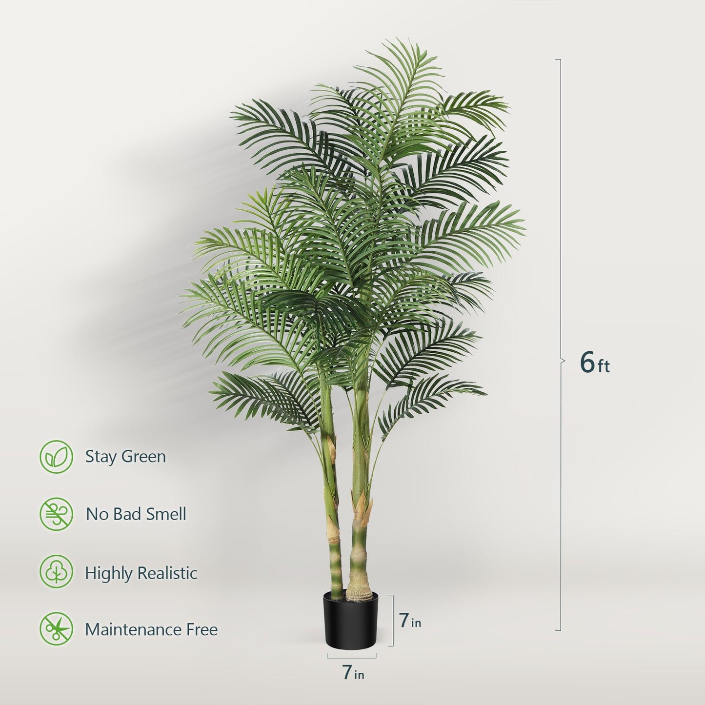 6FT Artificial Golden Cane Palm Tree