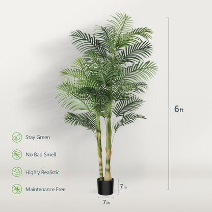 6FT Artificial Golden Cane Palm Tree