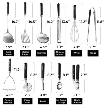 11-Piece CAROTE Stainless Steel Cooking Utensils Set