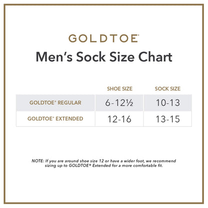 GOLDTOE Men's Black Crew Socks, 6-Pairs