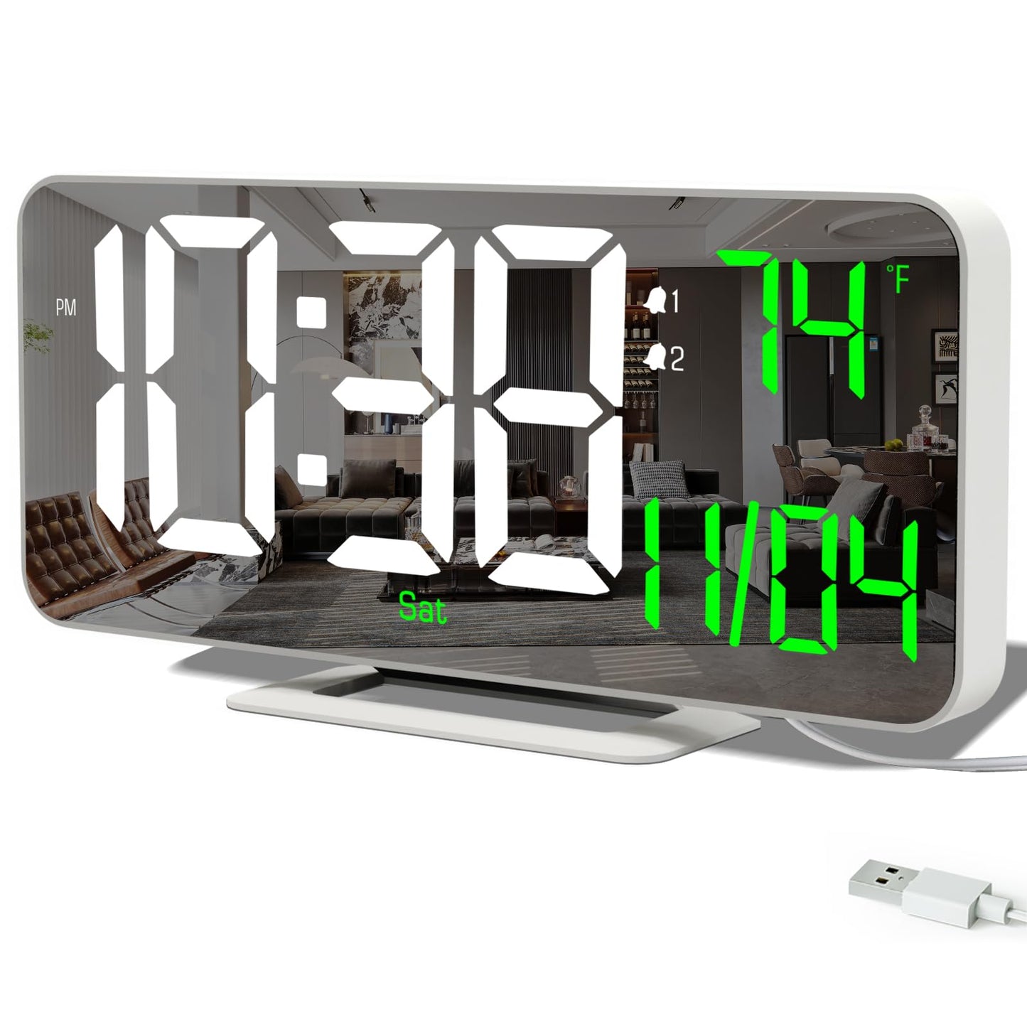 Neasroe 6.7" LED Digital Alarm Clock