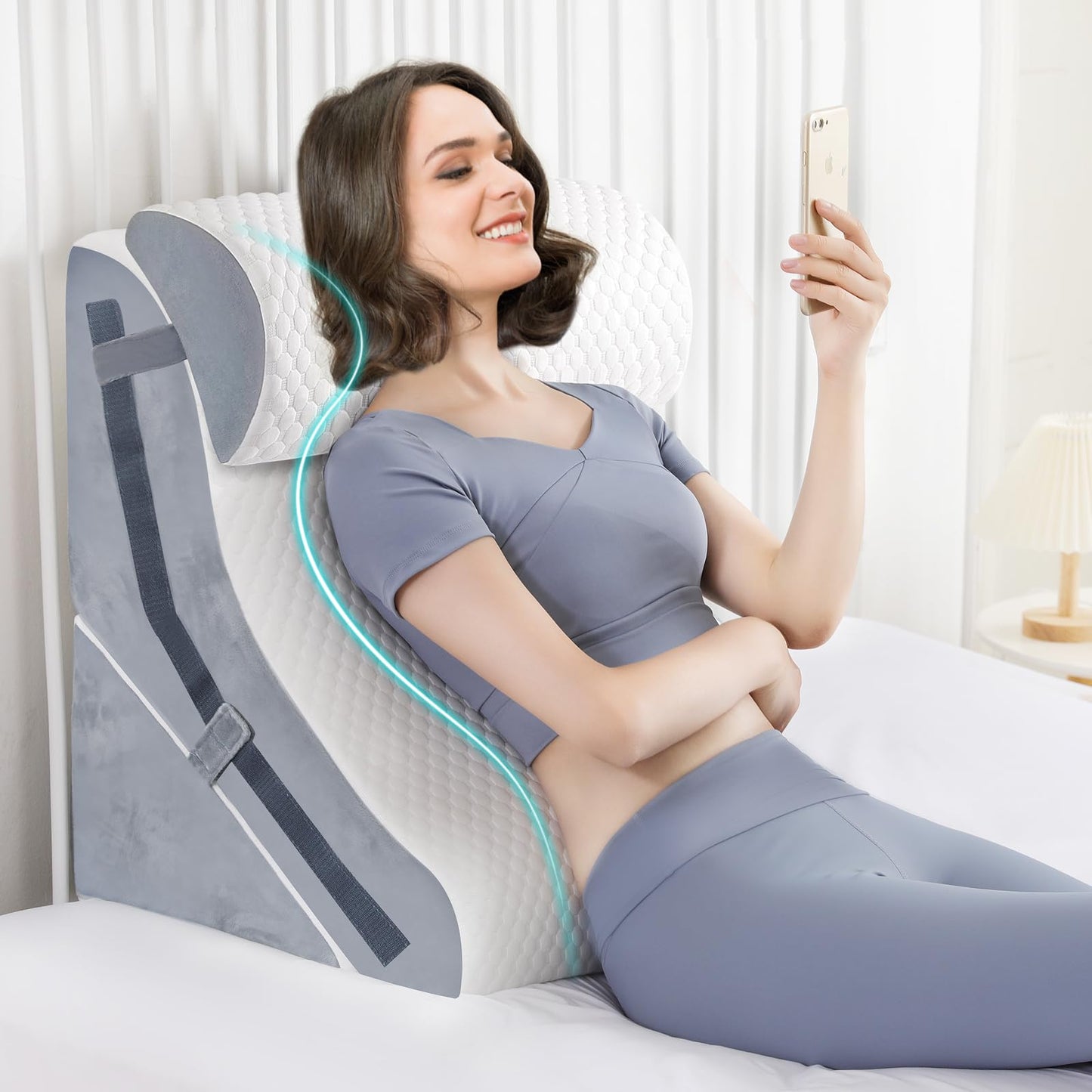 Adjustable Memory Foam Wedge Pillow for Back Pain