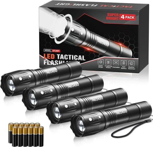 4 Pack High Lumen Adjustable Focus LED Flashlights