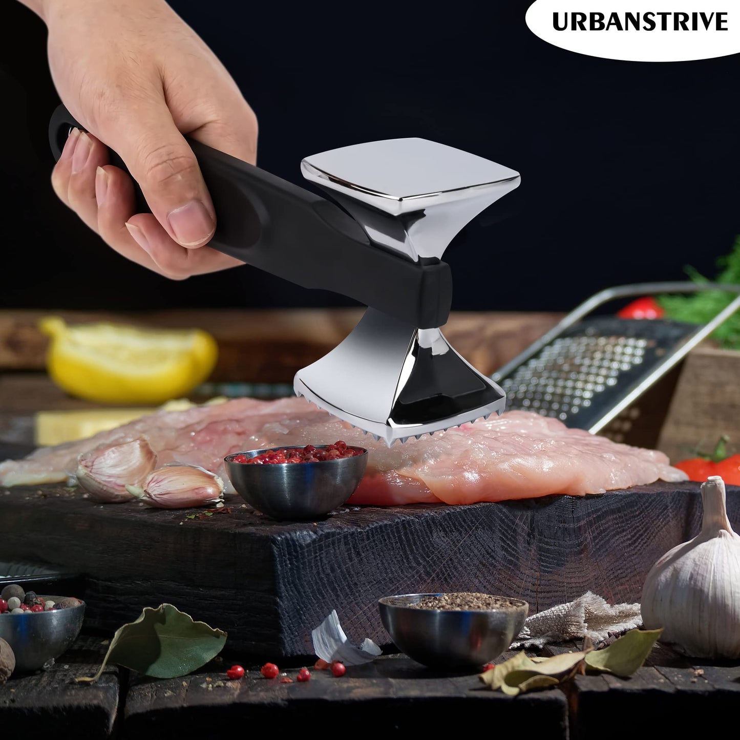 Heavy Duty Meat Tenderizer Hammer - Stainless Steel