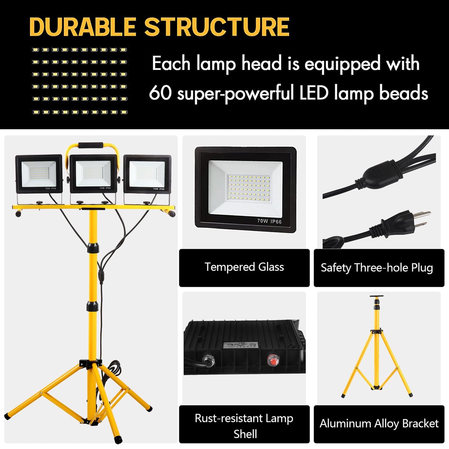GUWELL 21000 Lumen LED Work Light with Stand
