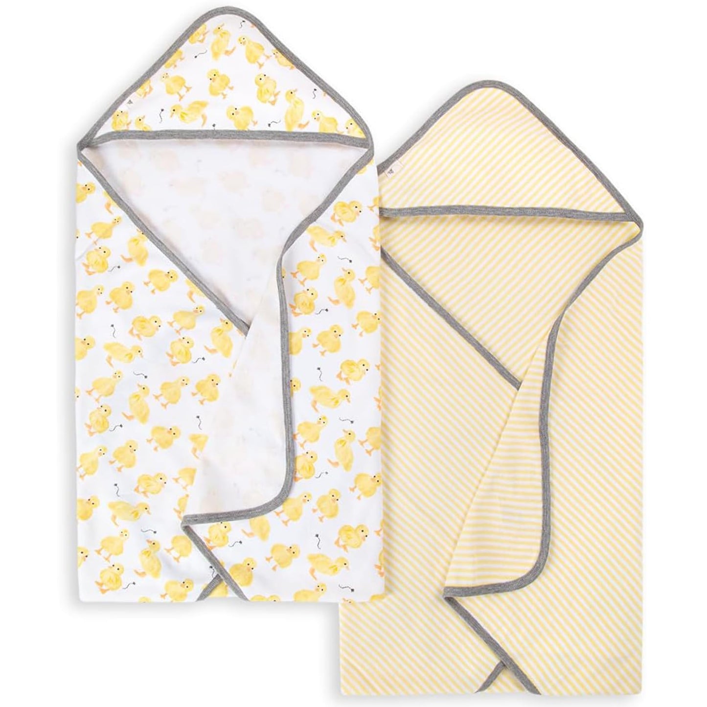 Burts Bees Baby Infant Hooded Towels Little Ducks Organic Cotton, Unisex Bath Essentials and Newborn Necessities, Soft Nursery Towel with Hood Set, 2-Pack Size 29 x 29 Inch