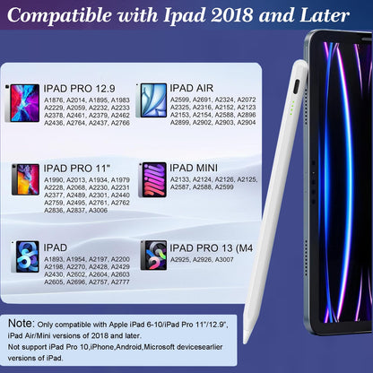 Stylus Pen for iPad Pencil 10th Generation(2018-2025), Fast Charging Apple Pencil with Palm Rejection Tilt Sensitivity, Compatible with iPad 6/7/8/9/10", Pro 11"/12.9"/ M4, Air 3/4/5/M2/M3, Mini 5/6