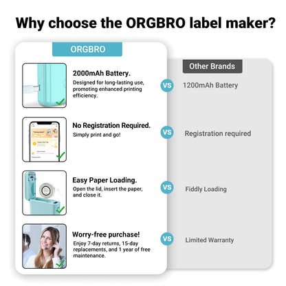 ORGBRO Bluetooth Mini Label Maker for Organizing