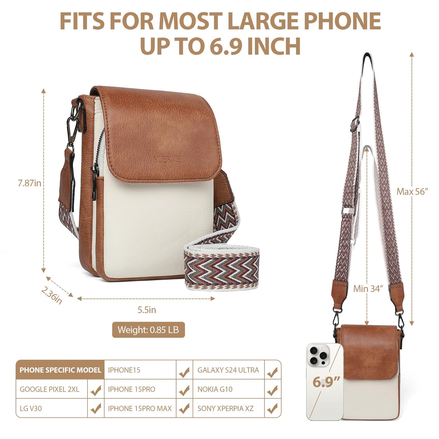 YUERMEI Mini Crossbody Phone Bag with Pockets
