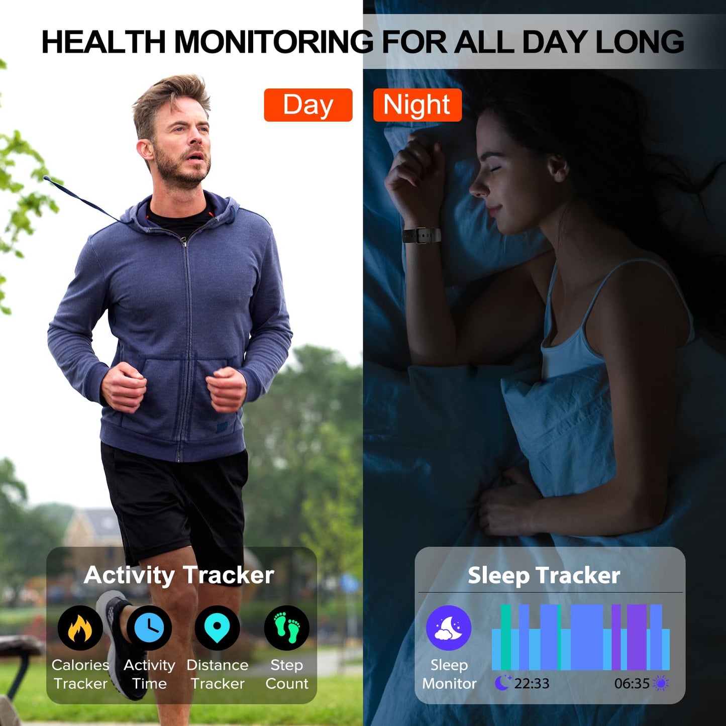Smart Fitness Watch with Heart Rate Monitor