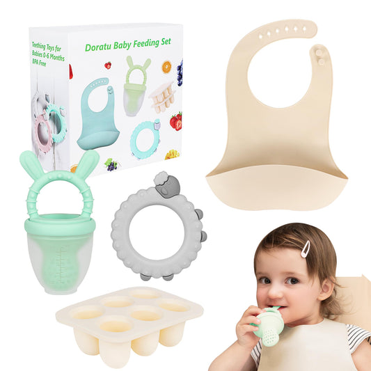 Baby Feeding Set with Fruit Feeder & Bibs