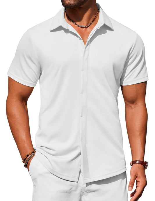 COOFANDY Men's Short Sleeve Dress Shirt