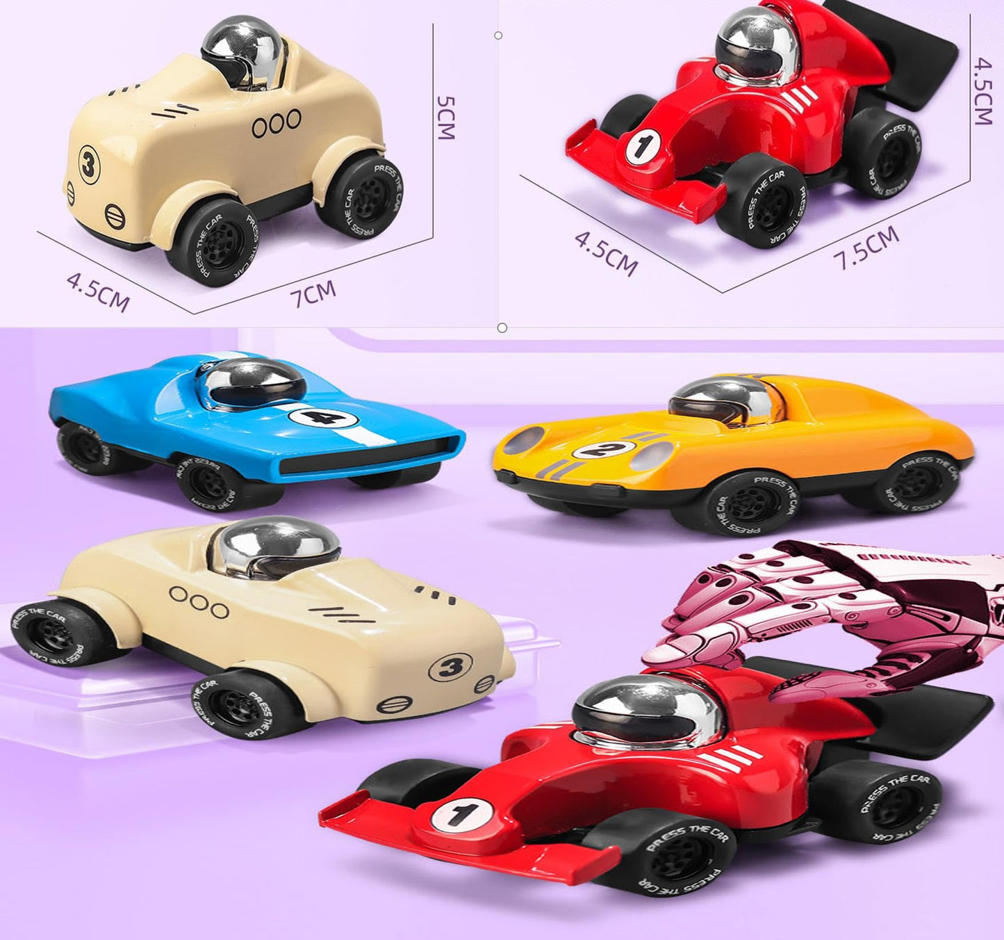 4 PCS Pull Back Toy Car Set for Kids