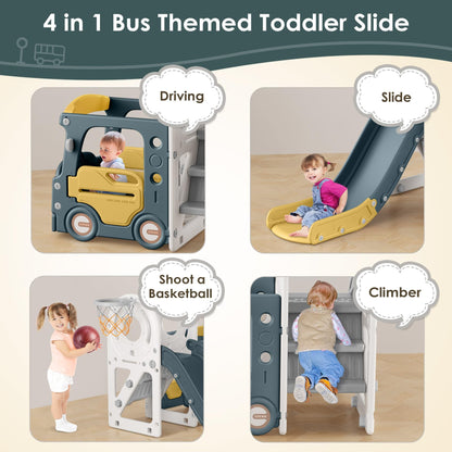 Toddler Slide with Basketball Hoop by BIERUM