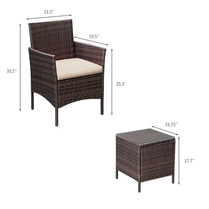3-Piece Greesum Patio Furniture Set with Cushions