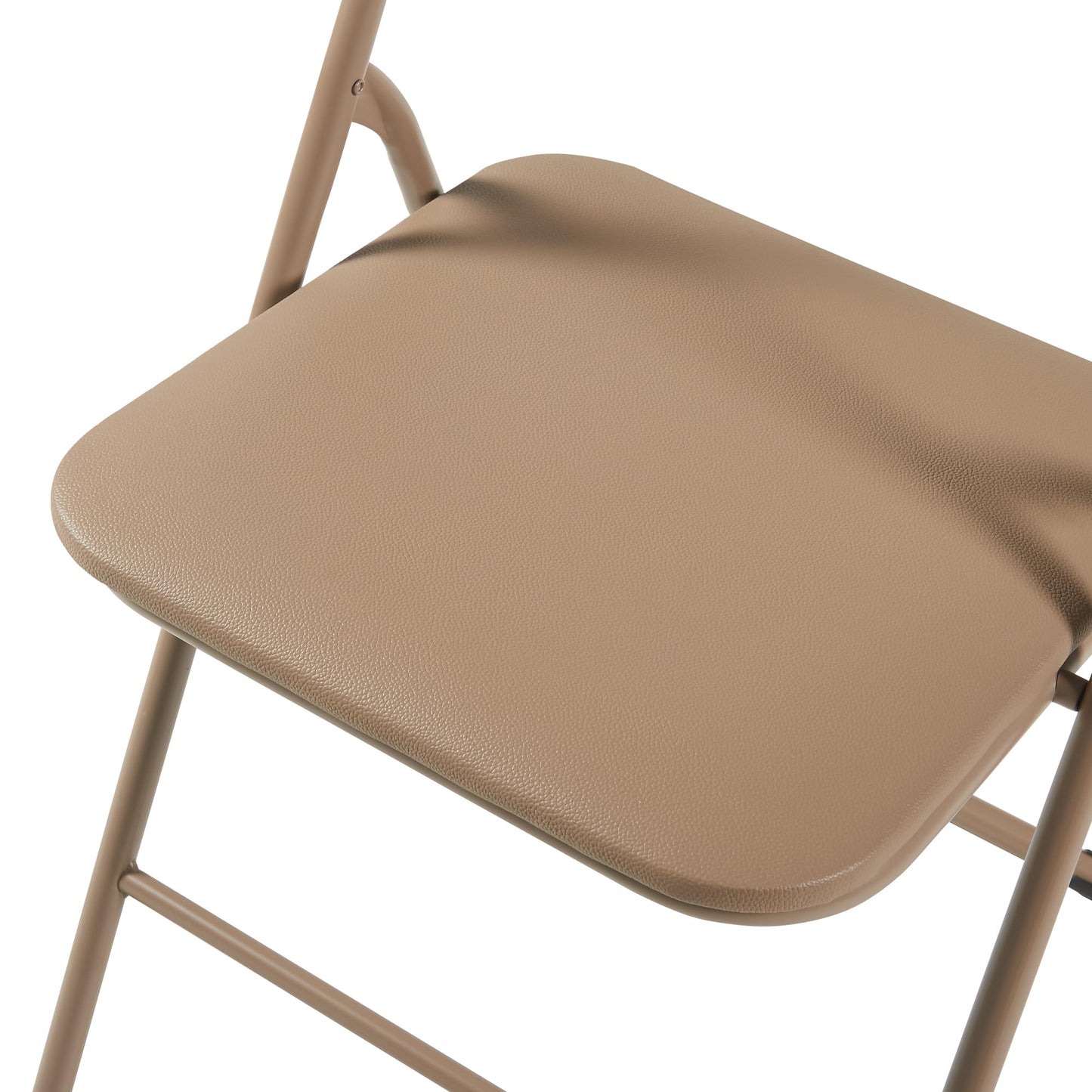Panana Folding Chairs with Padded Cushion and Back, Metal Chairs for Home and Office,Indoor and Outdoor Foldable Chairs (Kahki, 6 Pack)