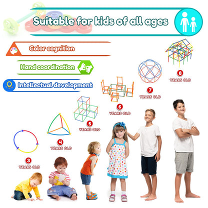STEM Building Straw Toys Set for Kids 600Pcs