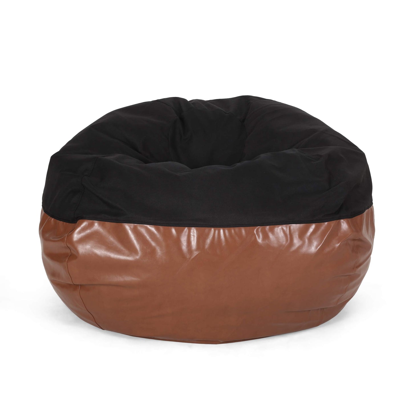 Christopher Knight Home Ohnstad Bean Bag, Black + Coffee Brown, Small