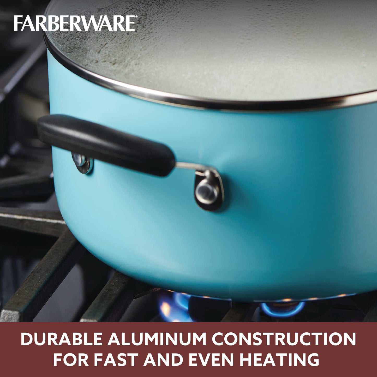 Farberware 14-Piece Nonstick Cookware Set, Aqua