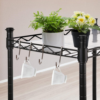GPRF 5 Tier Shelves Wire Shelving Adjustable Storage and Organization Shelf Units,for Home，Garage，Pantry，kitchen，Office，Bedroom, Closet，Black(23.6" x 13.8" x 59"