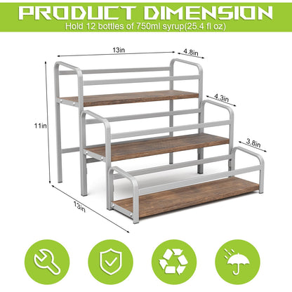 3-Tier Coffee Syrup Rack for Countertop Storage