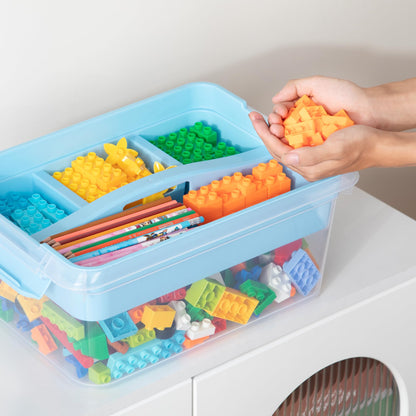2-Pack Craft Storage Boxes with Removable Tray