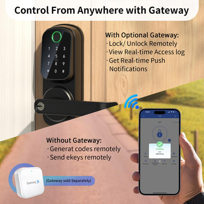 Smart Keyless Door Lock with Fingerprint & APP