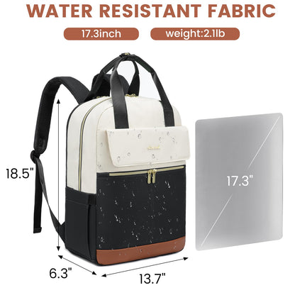 LOVEVOOK Laptop Backpack for Women, 17.3inch Laptop Bag with USB Port, Waterproof Travel Work Backpack Purse, Anti-Theft Backpacks Casual Computer Daypack Nurse Teacher Bag
