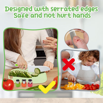 10Pcs Kids Kitchen Knife Set for Toddlers
