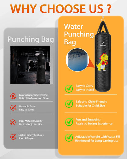 Kids Punching Bag for Boxing - Air/Water Fillable