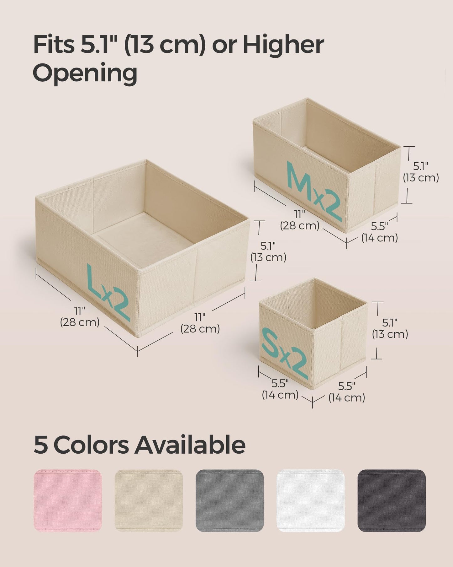 SONGMICS Foldable Drawer Organizer Set of 6