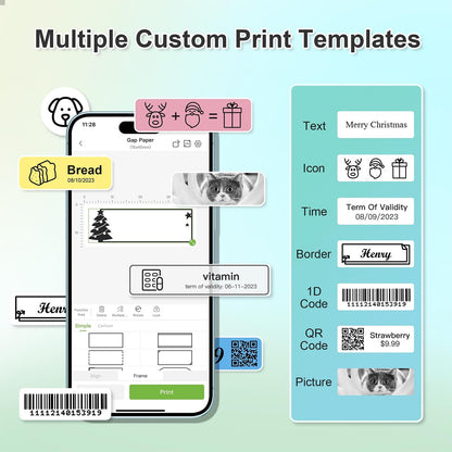 Nelko Label Maker Machine with Tape, P21 Bluetooth Label Printer, Wireless Mini Label Makers with Multiple Templates for Organizing Office Home, White