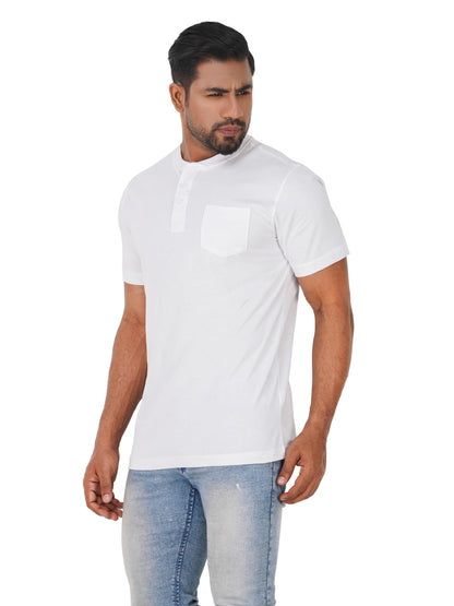 VAST HORIZON Men's Cotton Pocket T-Shirt - White