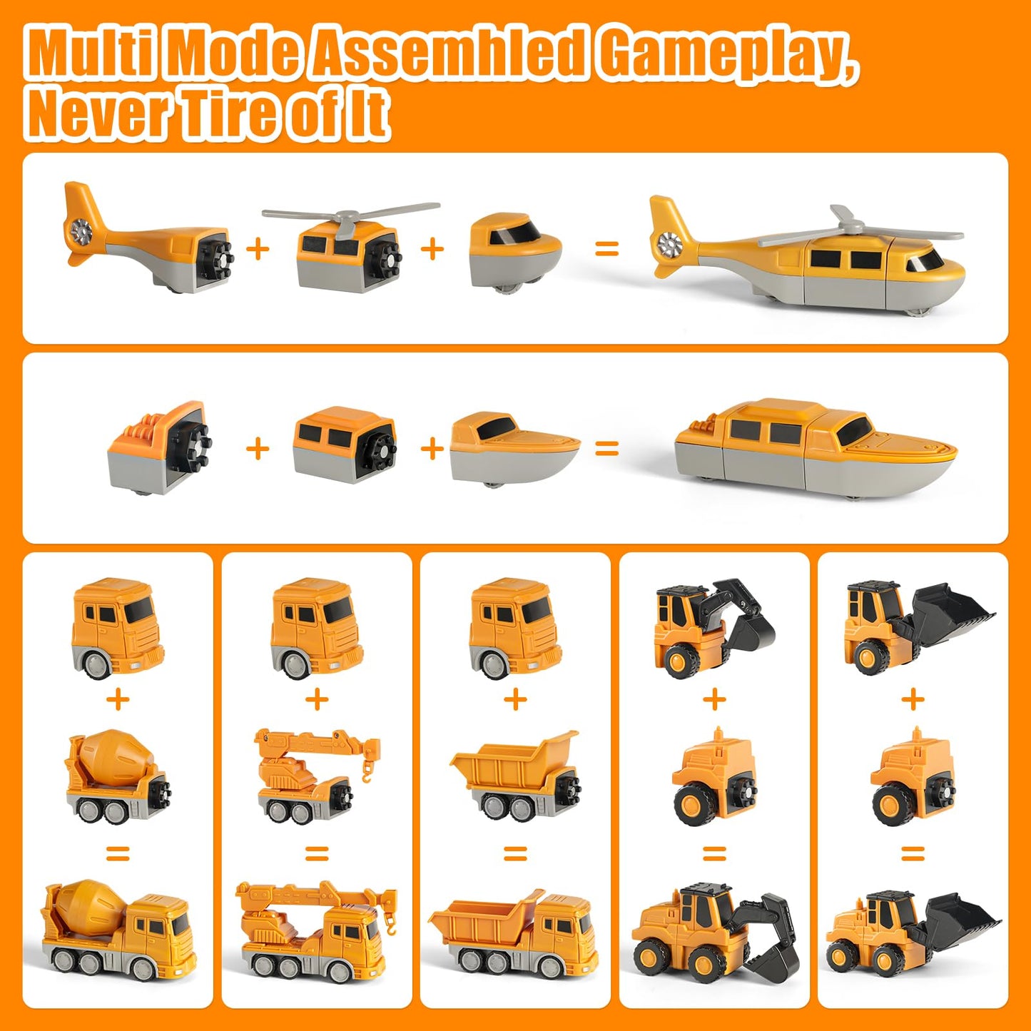 Magnetic Car Toy Set for Toddlers Ages 3-9