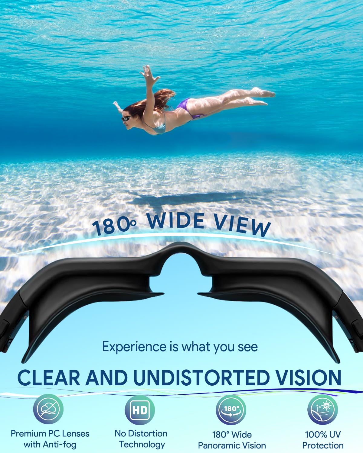 Polarized Swim Goggles for Men and Women