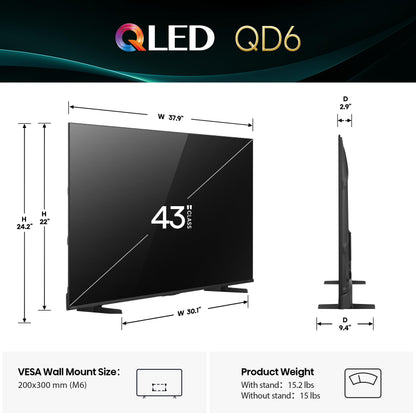 43" Hisense QLED 4K UHD Smart Fire TV