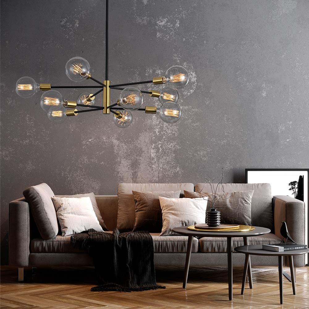 KAISITE 10-Light Modern Sputnik Chandelier