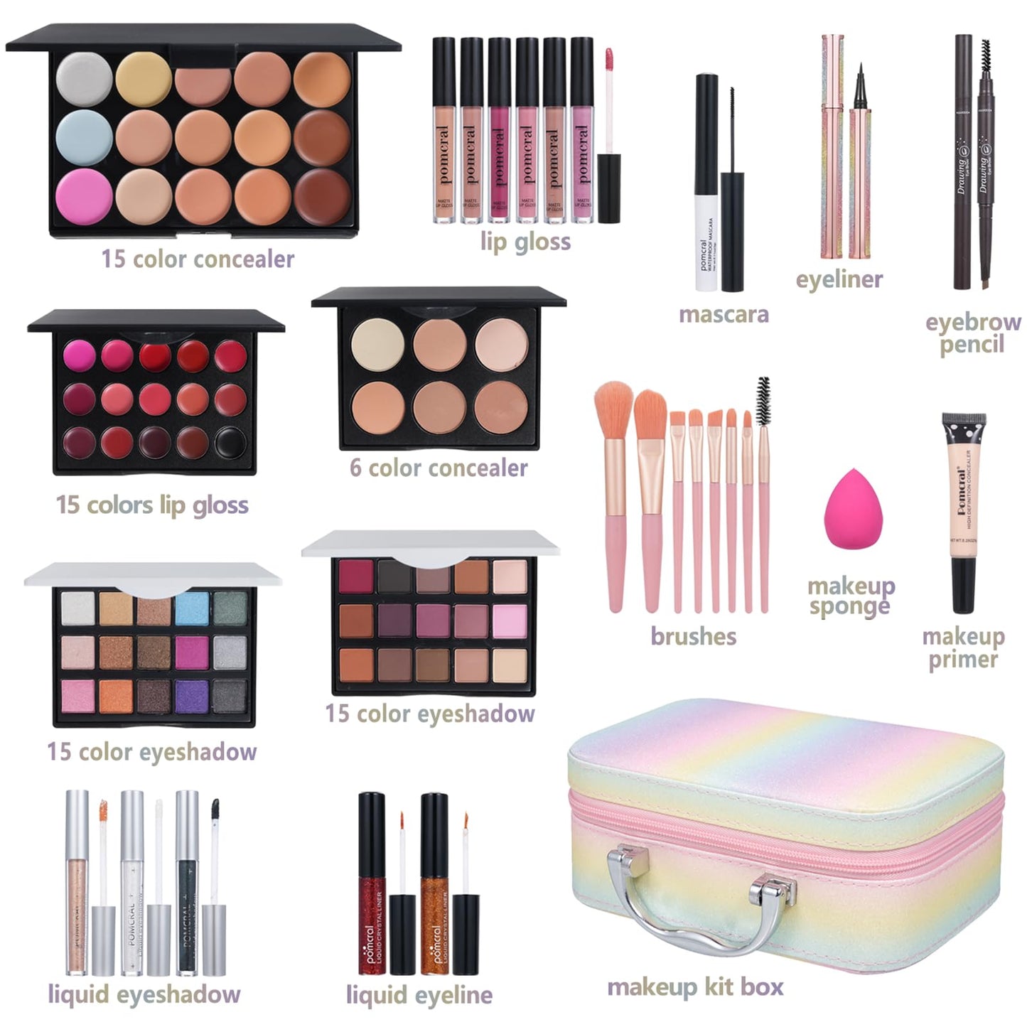 Makeup Kit for Teens and Beginners by Pomcral