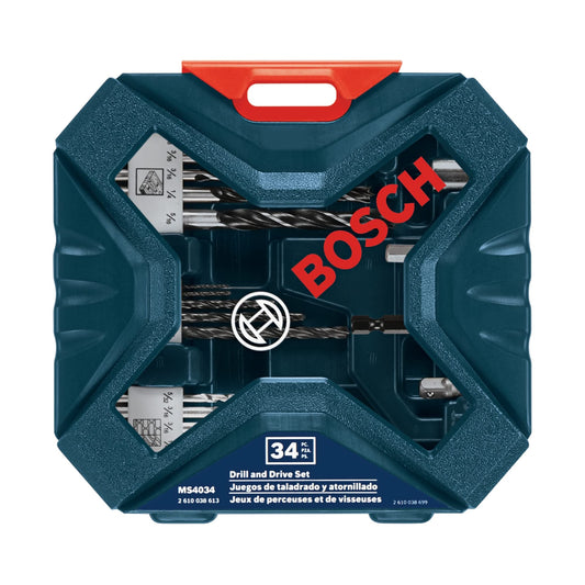 BOSCH MS4034 34-Piece Drilling and Driving Mixed Set with Included Case for Applications in Wood, Metal, Masonry