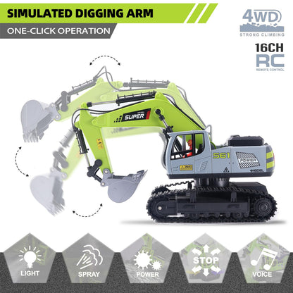 Remote Control Excavator with Metal Shovel & Lights
